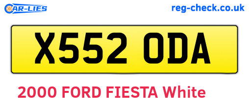X552ODA are the vehicle registration plates.