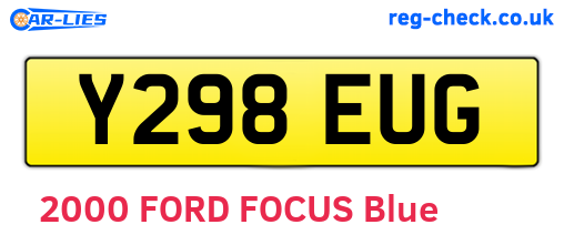 Y298EUG are the vehicle registration plates.