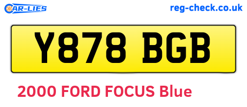 Y878BGB are the vehicle registration plates.