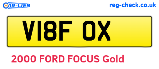 V18FOX are the vehicle registration plates.