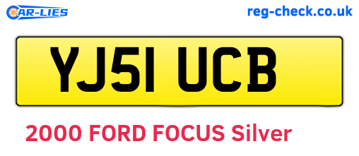 YJ51UCB are the vehicle registration plates.