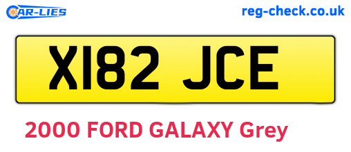 X182JCE are the vehicle registration plates.