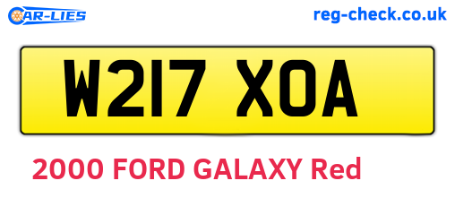 W217XOA are the vehicle registration plates.
