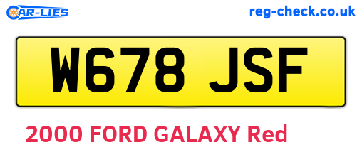 W678JSF are the vehicle registration plates.