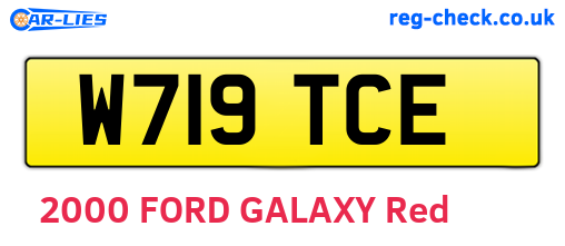 W719TCE are the vehicle registration plates.