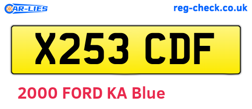 X253CDF are the vehicle registration plates.