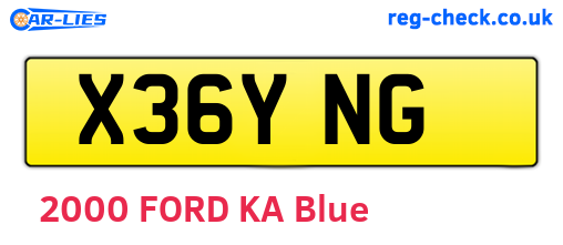 X36YNG are the vehicle registration plates.