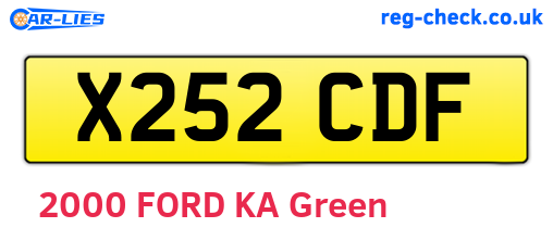 X252CDF are the vehicle registration plates.