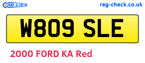 W809SLE are the vehicle registration plates.