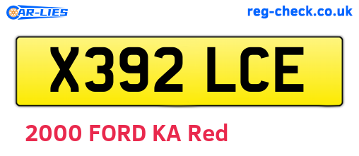 X392LCE are the vehicle registration plates.