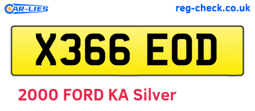 X366EOD are the vehicle registration plates.