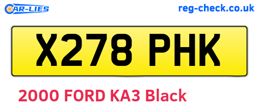 X278PHK are the vehicle registration plates.
