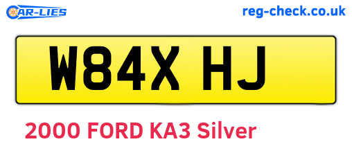 W84XHJ are the vehicle registration plates.