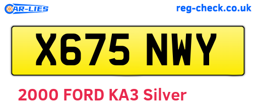 X675NWY are the vehicle registration plates.