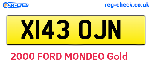 X143OJN are the vehicle registration plates.