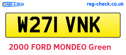 W271VNK are the vehicle registration plates.