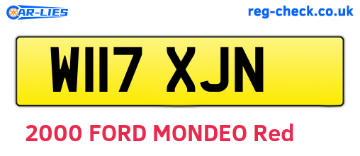 W117XJN are the vehicle registration plates.