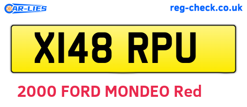 X148RPU are the vehicle registration plates.