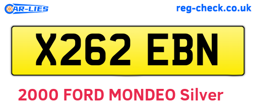 X262EBN are the vehicle registration plates.