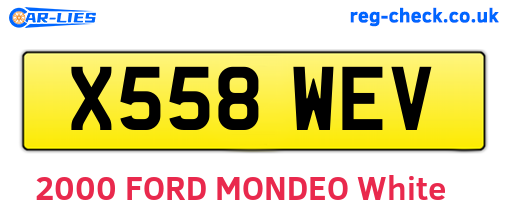 X558WEV are the vehicle registration plates.