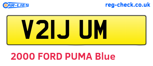 V21JUM are the vehicle registration plates.