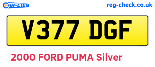 V377DGF are the vehicle registration plates.