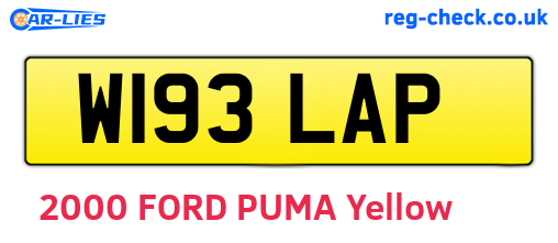 W193LAP are the vehicle registration plates.