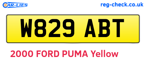 W829ABT are the vehicle registration plates.