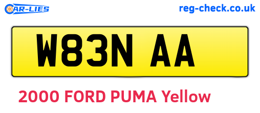 W83NAA are the vehicle registration plates.