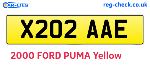 X202AAE are the vehicle registration plates.