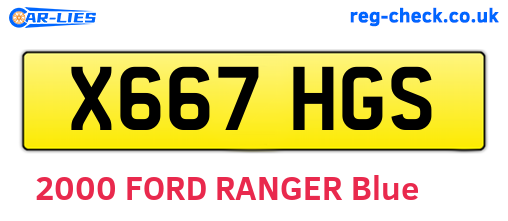 X667HGS are the vehicle registration plates.
