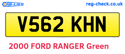 V562KHN are the vehicle registration plates.