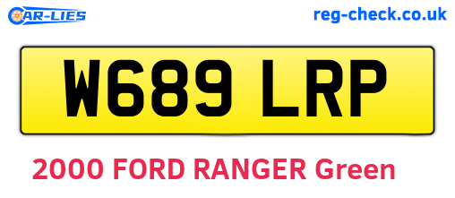 W689LRP are the vehicle registration plates.