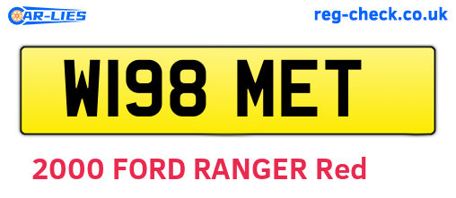 W198MET are the vehicle registration plates.