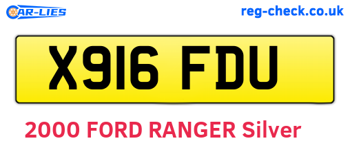 X916FDU are the vehicle registration plates.
