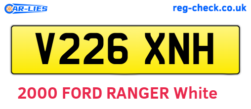 V226XNH are the vehicle registration plates.