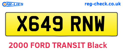 X649RNW are the vehicle registration plates.