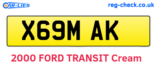 X69MAK are the vehicle registration plates.