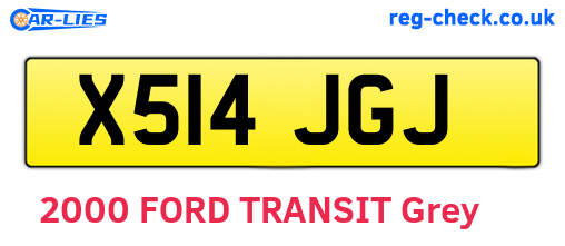 X514JGJ are the vehicle registration plates.