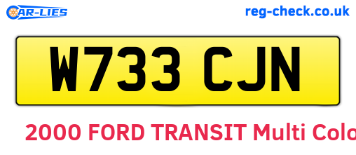 W733CJN are the vehicle registration plates.