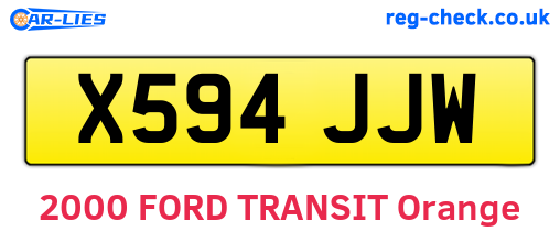 X594JJW are the vehicle registration plates.