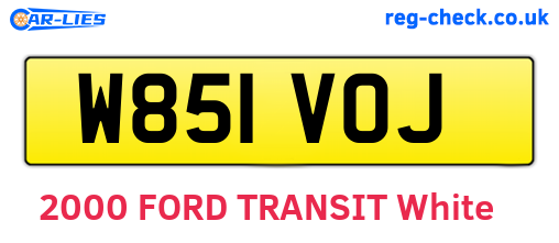 W851VOJ are the vehicle registration plates.