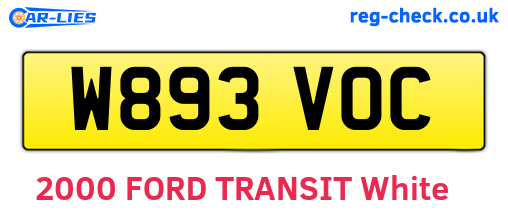 W893VOC are the vehicle registration plates.