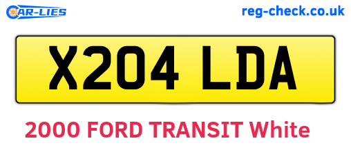 X204LDA are the vehicle registration plates.