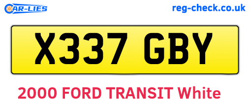 X337GBY are the vehicle registration plates.