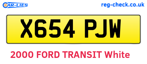 X654PJW are the vehicle registration plates.