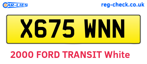 X675WNN are the vehicle registration plates.