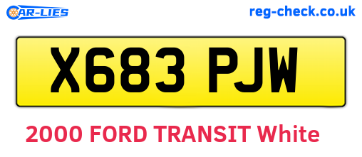 X683PJW are the vehicle registration plates.