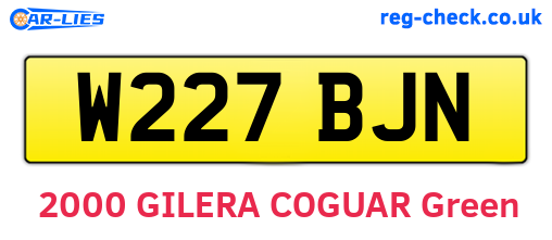 W227BJN are the vehicle registration plates.