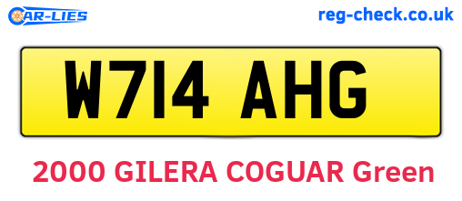 W714AHG are the vehicle registration plates.
